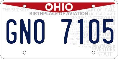 OH license plate GNO7105