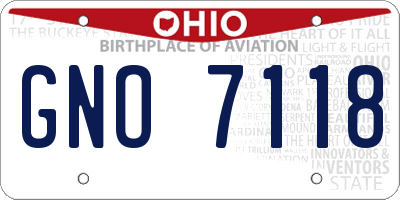 OH license plate GNO7118