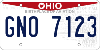 OH license plate GNO7123