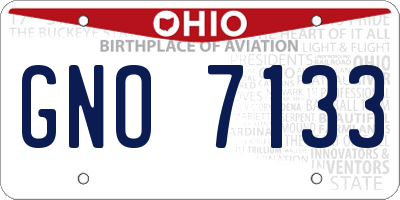 OH license plate GNO7133