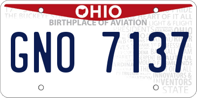 OH license plate GNO7137