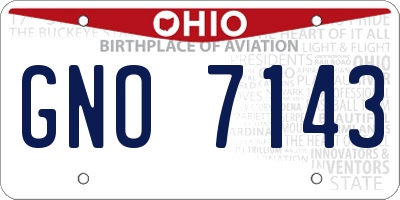 OH license plate GNO7143