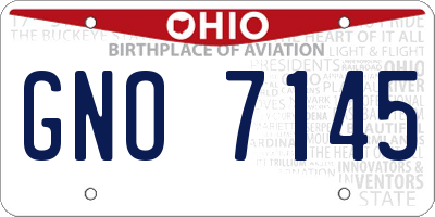 OH license plate GNO7145