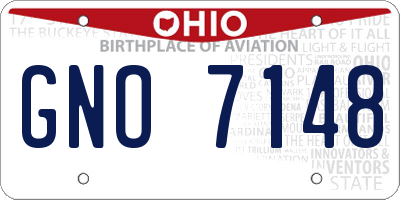 OH license plate GNO7148