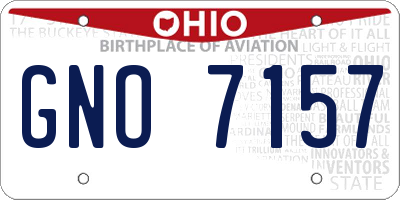 OH license plate GNO7157