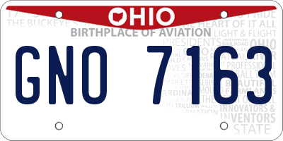 OH license plate GNO7163