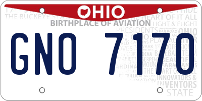 OH license plate GNO7170