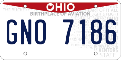 OH license plate GNO7186