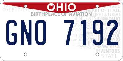 OH license plate GNO7192