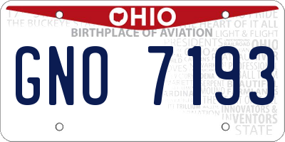 OH license plate GNO7193