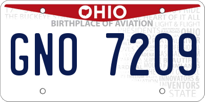 OH license plate GNO7209
