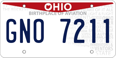 OH license plate GNO7211