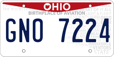 OH license plate GNO7224