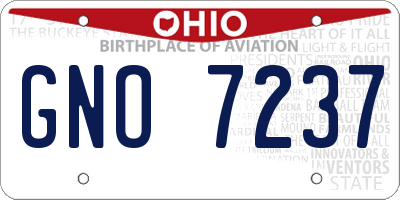 OH license plate GNO7237