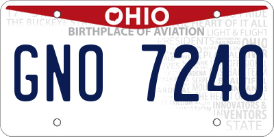 OH license plate GNO7240