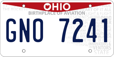 OH license plate GNO7241
