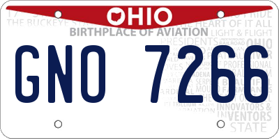OH license plate GNO7266