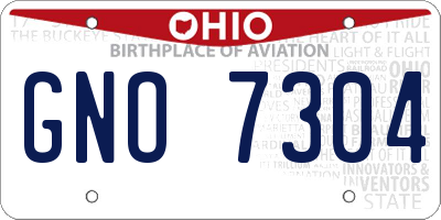 OH license plate GNO7304