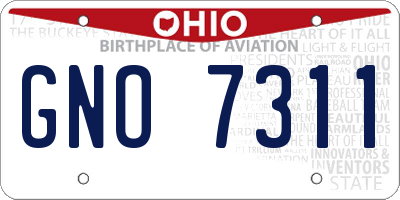 OH license plate GNO7311