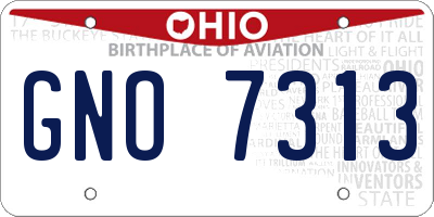 OH license plate GNO7313