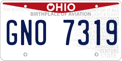 OH license plate GNO7319