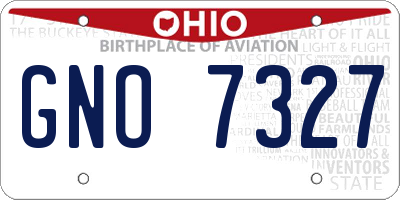 OH license plate GNO7327