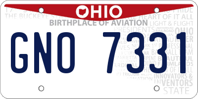 OH license plate GNO7331
