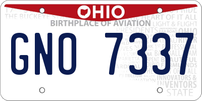 OH license plate GNO7337