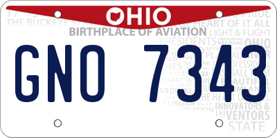 OH license plate GNO7343