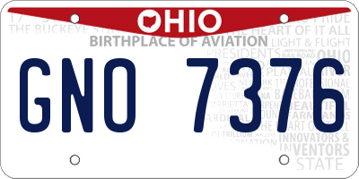 OH license plate GNO7376