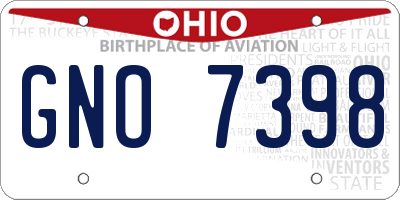 OH license plate GNO7398