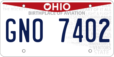 OH license plate GNO7402
