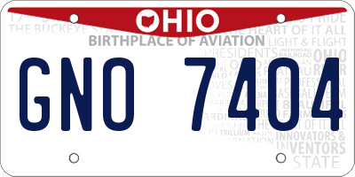 OH license plate GNO7404
