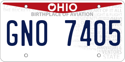 OH license plate GNO7405