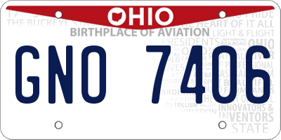 OH license plate GNO7406