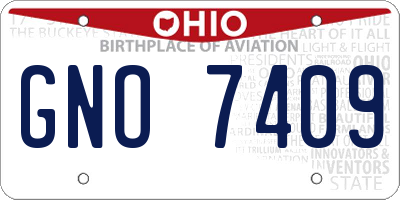 OH license plate GNO7409