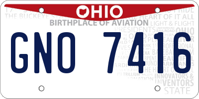 OH license plate GNO7416