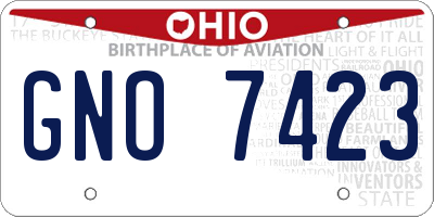 OH license plate GNO7423