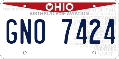 OH license plate GNO7424