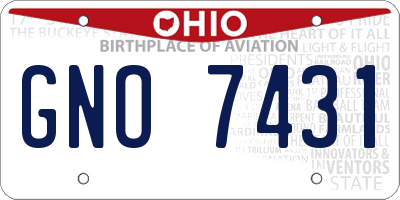 OH license plate GNO7431