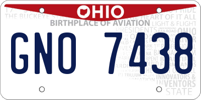 OH license plate GNO7438