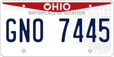 OH license plate GNO7445