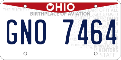 OH license plate GNO7464