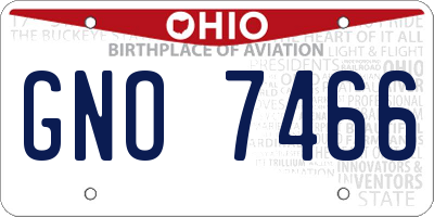 OH license plate GNO7466