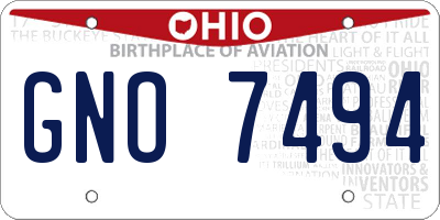 OH license plate GNO7494