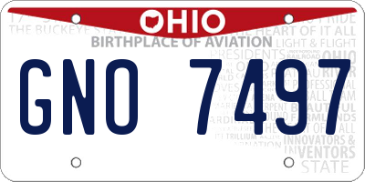 OH license plate GNO7497