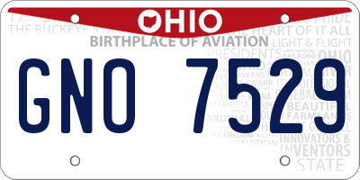 OH license plate GNO7529