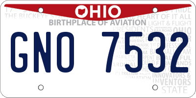OH license plate GNO7532