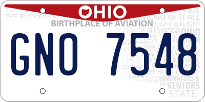 OH license plate GNO7548