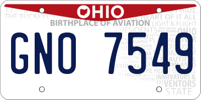 OH license plate GNO7549